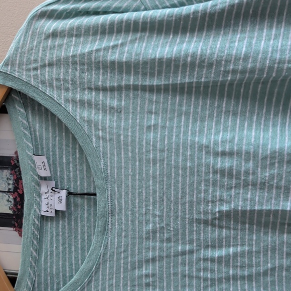 Nicole Miller Light Blue Striped Short Sleeve Top - Picture 4 of 10